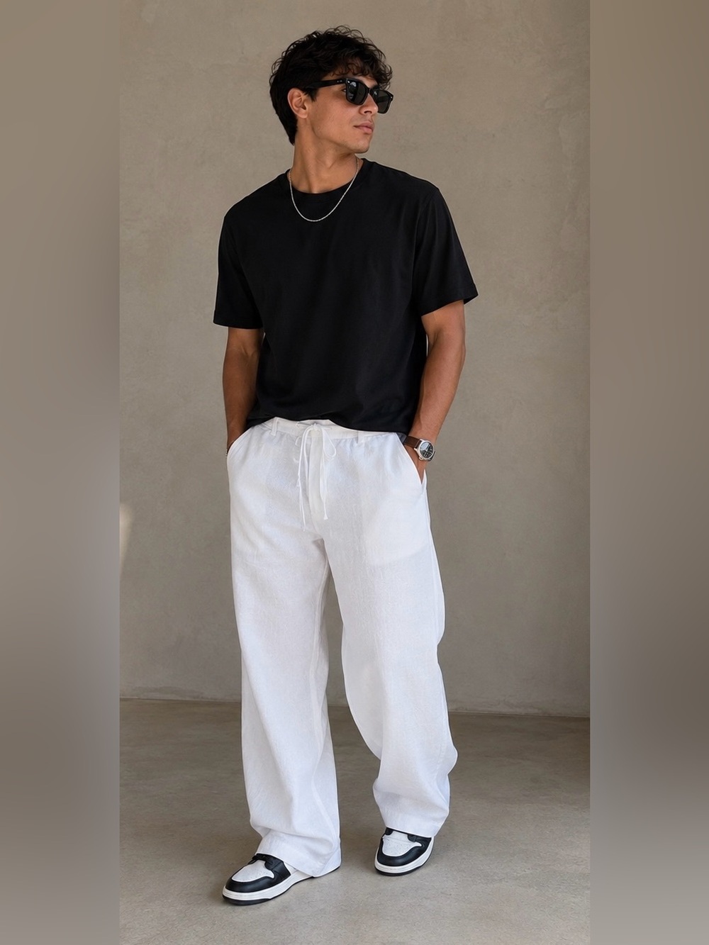 " 100% Linen Tasso Elba Men's  Pants Size 34 White Resort Beach"